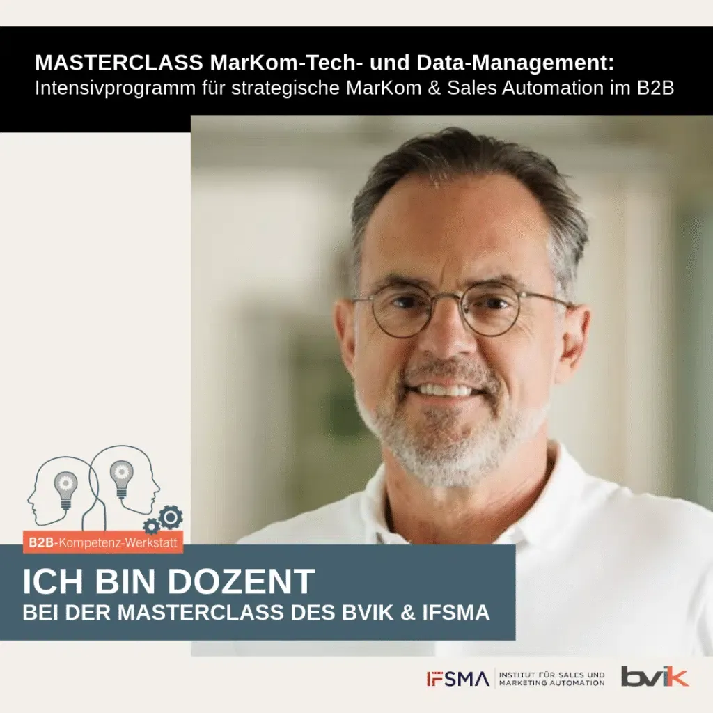 Masterclass MarCom Tech and Data Management: Intensive program for strategic MarCom & Sales Automation in B2B - Marketing ROI Experts - Your expert for B2B Marketing