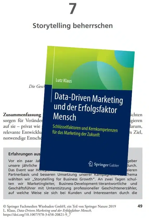 Mastering data storytelling - Chapter 7 in the book - Marketing ROI Experts - Your expert for B2B marketing